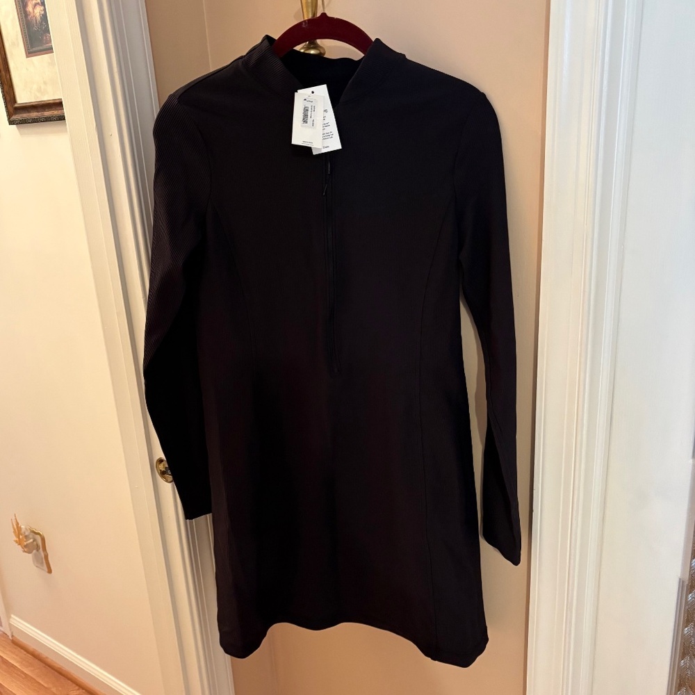 NWT SPANX Women’s Contour Rib Long Sleeve Zip Dress
